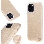 Gouden Siliconen HEM iPhone 12 hoesjes type: Flip Case met Glitter 