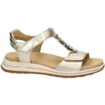 Gouden Ara Platte sandalen  in maat 43 met Hakhoogte tot 3cm met Klittenbandsluitingen voor Dames 