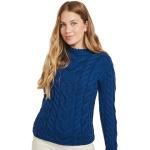 Blauwe Merinowollen Gevlochten Sweaters  in maat L voor Dames 