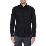 Casual Zwarte Satijnen Stretch Emporio Armani Casual overhemden  in maat XL in de Sale voor Heren 