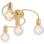 Art deco Gouden Stalen Qazqa E27 Plafondlamp met 4 lichtbronnen in de Sale 