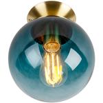 Art deco Blauwe Glazen Dimbare Qazqa E27 Plafondlampen in de Sale 