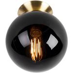 Art deco Zwarte Glazen Dimbare Qazqa E27 Plafondlampen in de Sale 