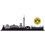 Wall-Art Wandfolie Voetbal Borussia Dortmund skyline met logo (1 stuk) multicolor 180 cm x 30 cm x 0,1 cm