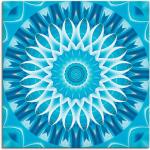 Blauwe Artland Bloemen Abstracte schilderijen met motief van Mandala 