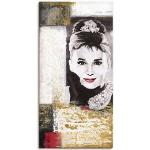 Artland Artprint op linnen Hollywood legenden VI - Audrey Hepburn geel 50 cm x 100 cm