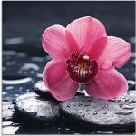 Roze Glazen Artland Artprint met motief van Orchidee 