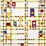 ArtPlaza Piet Mondrian Broadway Boogie Woogie Decoratief paneel, hout, meerkleurig, 50 x 50 cm