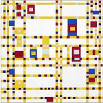 ArtPlaza TW92390 Piet Mondrian - Broadway Boogie woogie decoratieve panelen, hout MDF, meerkleurig, 30x30 cm