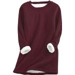 Casual Rode Fleece Stretch Oversized sweaters  voor de Lente Ronde hals  in Grote Maten  in maat S Sustainable voor Dames 