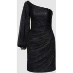 Zwarte Polyester Luxuar Gewatteerde Jurken met lange mouwen met Lange mouwen asymmetrische in de Sale voor Dames 