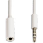 Audio verlengkabel wit 1 meter 3,5mm plug audio cable