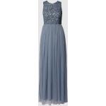 Blauwe Polyester Lace & Beads Pailletten jurken Ronde hals  in maat S met Sequins voor Dames 