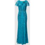 Petrolkleurige Polyester Adrianna Papell Pailletten jurken V-hals met Sequins voor Dames 