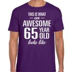 Paarse T-shirts  voor een Verjaardag voor Heren 