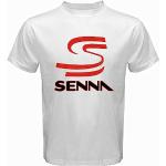 Ayrton Senna Logo Men's White T-Shirt T-shirts & overhemden(X-Large)