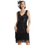 Zwarte Polyester Babeyond Party jurken V-hals  in maat L met Sequins voor Dames 