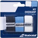 Babolat My Overgrip 3 stuks, zwart, blauw, wit, eenheidsmaat