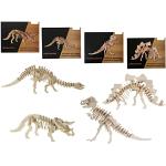 Bada Bing Set van 4 natuurhout 3D kinderpuzzel Dino houten puzzel dinosaurus skelet om te knutselen en te bouwen 45