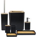Moderne Zwarte WC Borstels met motief van Bamboe 7 stuks 