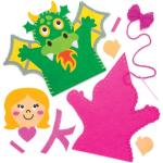 Ridders & Kastelen Handpoppen met motief van Draak voor Kinderen 
