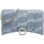Balenciaga Crossbody bags - Hourglass Wallet on Chain Denim in blauw