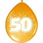 Ballonnen ster 30 cm: 50 jaar 8 stuks