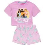 Barbie Girls Korte Pyjama | Kids Rise And Shine Fashion Doll Pink Crop T-Shirt Elastische Shorts | Barbie Kleding Nachtkleding Merchandise