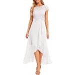 Witte Chiffon Party jurken  voor een Bruidsmeisje Ronde hals  in maat 3XL Maxi voor Dames 