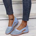 Casual Blauwe Ademend Platte sandalen  voor een Bruiloft  voor de Zomer Sleehakken  in maat 37 met Instap voor Dames 
