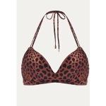 Beachlife Leopard Lover voorgevormde halter bikinitop met beugel en panterprint - Bruin