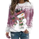 Casual Zwarte Lycra Gewatteerde Sweatshirts met print  voor een Kerstmis  voor de Herfst Ronde hals  in maat XXL voor Dames 