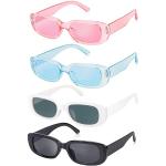 Klassieke Roze Vierkante zonnebrillen 4 stuks voor Dames 