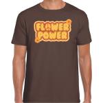 Retro Bruine Bloemen T-shirts met opdruk  voor een Stappen / uitgaan / feest  in maat 3XL voor Heren 