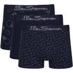 Ben Sherman Boxershorts voor heren in marineblauw/wit/patroon, zachte katoenen broek met elastische band, comfortabel en ademend ondergoed - multipack van 3 stuks, Marine/Wit/Patroon, XL