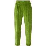Benetton High waist tapered cropped pantalon van corduroy - Groen