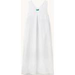 Gebroken-witte Linnen United Colors of Benetton Maxi jurken V-hals Maxi voor Dames 