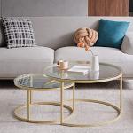 Transparante Glazen Ronde salontafels met motief van Koffie 35 cm Sustainable 