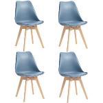 Scandinavische Donkerblauwe Beukenhouten Design stoelen 4 stuks 