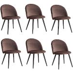 Moderne Bruine Fluwelen Design stoelen 2 stuks 