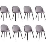 Moderne Grijze Fluwelen Design stoelen 2 stuks 
