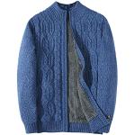 Casual Blauwe Wollen Gestreepte Gebreide vesten  voor de Winter  in maat L voor Heren 
