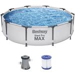 Bestway Steel Pro MAX Frame Zwembadset met filterpomp Ø 305 x 76 cm, lichtgrijs, rond