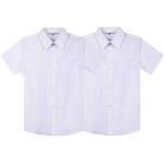 Witte Polyester Kinderoverhemden met korte mouw voor Jongens 