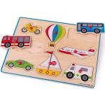 Bigjigs Toys Vervoer Knopjespuzzels 2 - 3 jaar met motief van Bus 