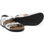 Zilveren Kalfsleren Birkenstock Metallic Platte sandalen  in 31 met Gespsluiting in de Sale voor Kinderen 
