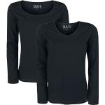 Black Premium by EMP Black Long-Sleeve Tops with V-Neckline and Crew Neckline Shirt met lange mouwen zwart XL
