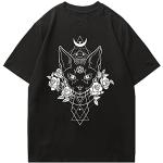 Rock Zwarte T-shirts  in maat L met motief van Katten voor Dames 