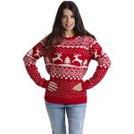 Rode Acryl Blauerhafen Gebreide Sweatshirts  voor een Kerstmis Ronde hals  in maat XXL Sustainable voor Dames 