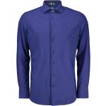 Casual Donkerblauwe Jersey Stretch Casual overhemden voor Heren 